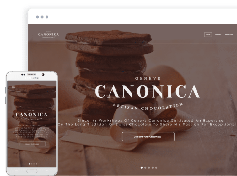 A web design and web development project done by Emirates Graphic agency for SWISSCANONICA chocolate.